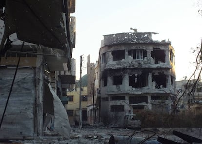 Una vista de un edificio en ruinas en el barrio de Bab Todmor, el 12 de julio de 2012.