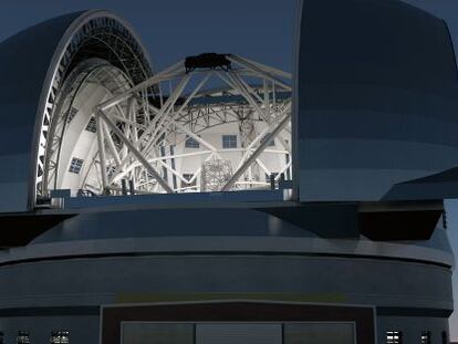 Ilustracion del E-ELT, telescopio gigante europeo que empezar&aacute; a operar en 2014 en Chile.