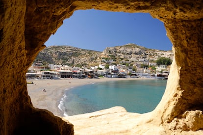 La playa de Matala, en Creta.