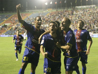 Valdo, Rubén Suárez, Juanlu y Pallardó, ante el Sevilla.