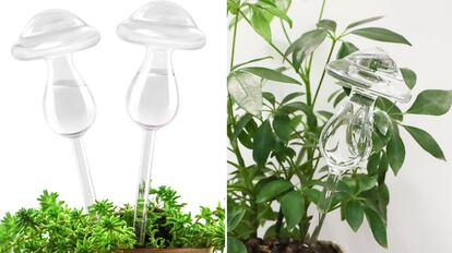 Bombillas de autorriego para plantas, diseño de setas