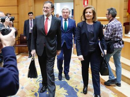 Prime Minister Mariano Rajoy and Labor Minister Fátima Bañez.