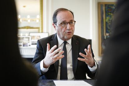 François Hollande en su despacho en París.