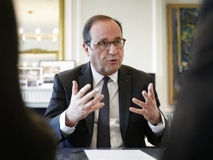 François Hollande en su despacho en París.