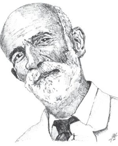 Francisco Giner de los Ríos, dibujado por Pablo Quintanal.