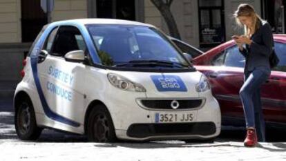 Un coche del sistema de &#039;car sharing&#039; Car2Go de Madrid. 