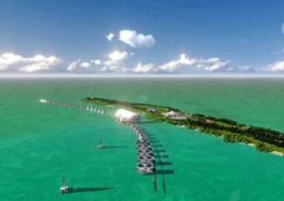 Imagen virtual del hotel proyectado por DiCaprio en Belice.