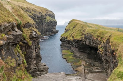 Gjógv, el desfiladero de las islas Feroe.