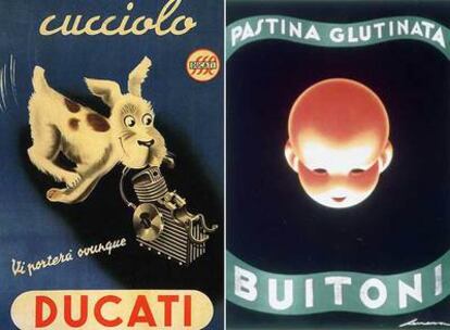 Pastas Buitoni (derecha) y de un modelo de la empresa Ducati (izquierda).