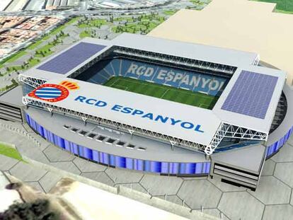 Maqueta del futuro estadio del Espanyol.