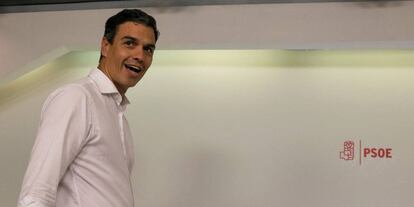 Pedro Sánchez després de ser reelegit secretari general del PSOE.