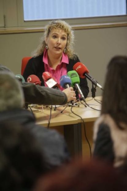 La presidenta de GHK, Ainhoa Intxaurrandieta, durante la rueda de prensa que ha ofrecido este jueves.