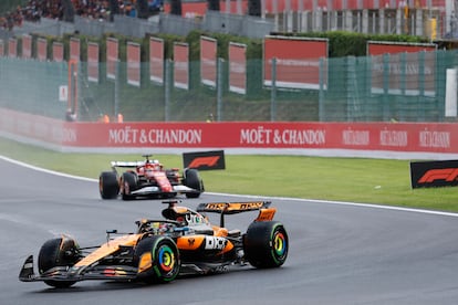 Oscar Piastri durante el GP de Bélgica este domingo.