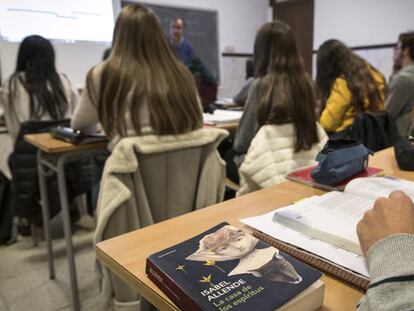 Una clase de lengua castellana y literatura en un instituto de Valencia.