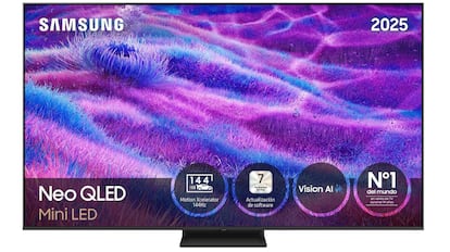Vista del televisor Samsung de 85 pulgadas con descuento en Amazon.