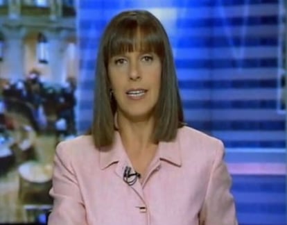 Ana Blanco, durante el <i>Telediario</i> del 11-S.