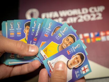 Barcelona 2’22 11 25
Colección de cromos de Panini de la copa del mundo de fútbol Qatar 22. Foto: Carles Ribas