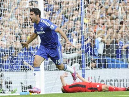 Diego Costa celebrando su gol.  