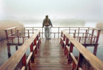 Un mirador en el parque nacional las Tablas de Daimiel.