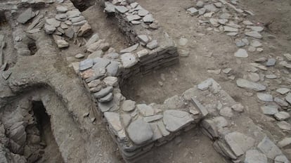 Restos de la mezquita rural hallada en Pago del Jarafí.