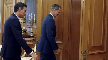 Acting PM Pedro Sánchez meeting with Felipe VI this Tuesday.