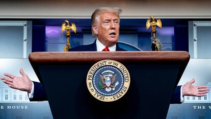 El presidente de Estados Unidos, Donald Trump, durante una rueda de prensa.
