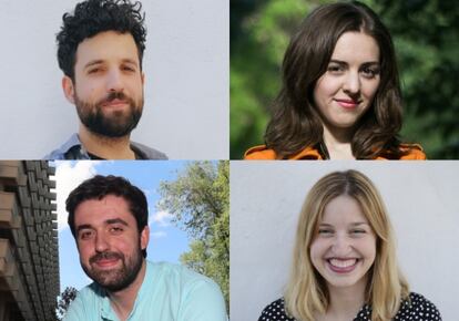 De dalt a baix i d'esquerra a dreta, Alejandro Font, Anabel Moreno, Juan Ramón Gómez i Alicia Jurado. Tots ells van obtenir notes superiors a 9,3 a la selectivitat.