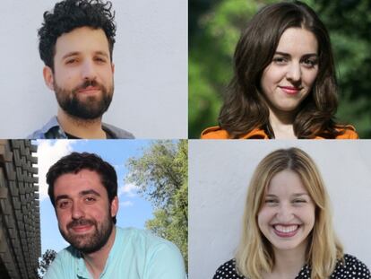 De dalt a baix i d'esquerra a dreta, Alejandro Font, Anabel Moreno, Juan Ramón Gómez i Alicia Jurado. Tots ells van obtenir notes superiors a 9,3 a la selectivitat.