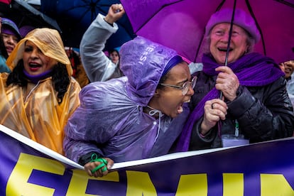 Manifestación por el Día internacional de la Mujer en Madrid el 8 de marzo.
