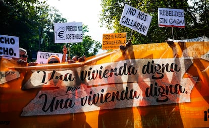 Una imagen de la manifestación de la vivienda en Madrid