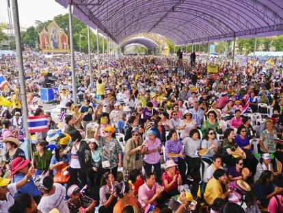 Manifestación de Pitak Siam en Bangkok, Tailandia.