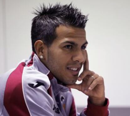 Jonathan Viera, durante la entrevista