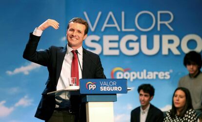 Pablo Casado, este sábado en un mitin en Salamanca.