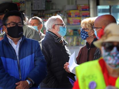 Concentración de jubilados en Terrasa, en noviembre.