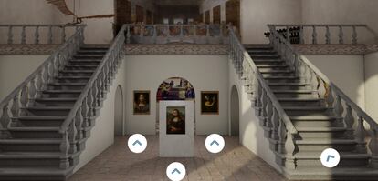 Entrada a la exposición virtual de Leonarado da Vinci en el Universal Museum of Art.