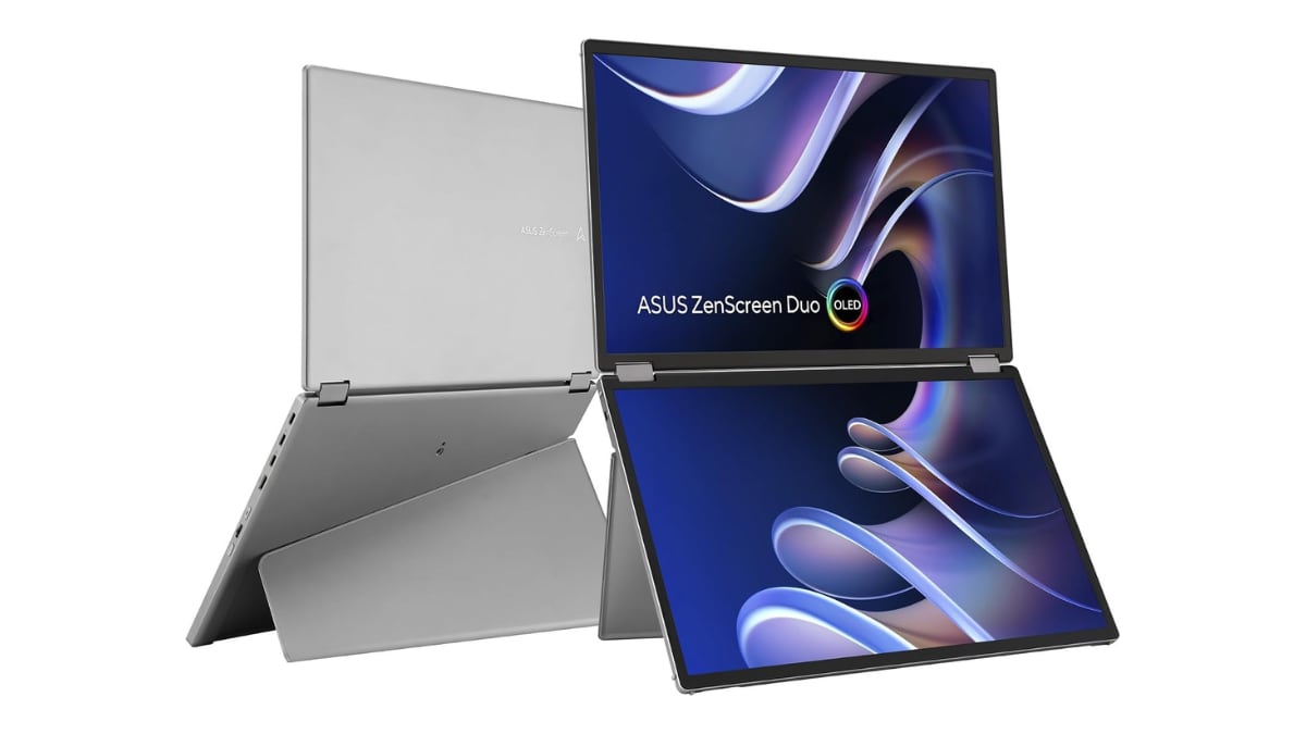 Monitor portátil plegable ASUS ZenScreen Duo OLED MQ149CD.