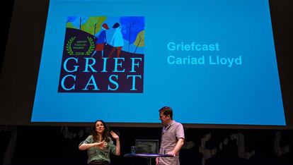 Cariad Lloyd durante las jornadas de Radiodays Europe Podcast.