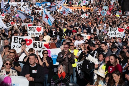 Manifestacin el pasado domingo en Santiago en defensa del gallego.