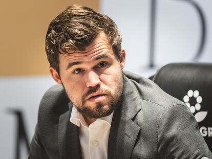 Magnus Carlsen, este miércoles durante la 5ª partida