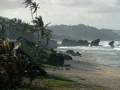 Playa caribeña de Bathsheba, de las islas Barbados.