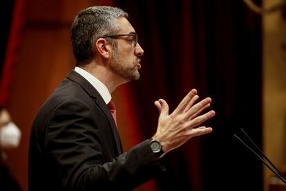 El consejero de Acción Exterior, Bernat Solé, en el Parlement.