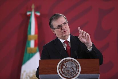 Marcelo Ebrard, en la rueda presidencial diaria este lunes en Ciudad de México