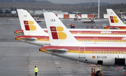 Aviones de Iberia en Madrid-Barajas