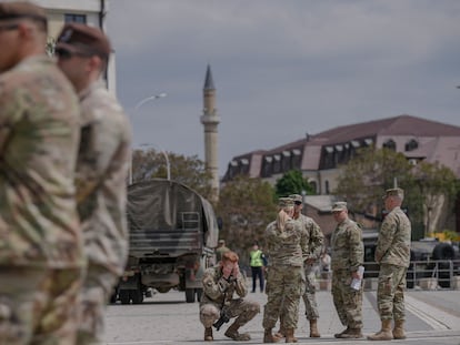 Militares estadounidenses en Pristina, la capital de Kosovo, el pasado 21 de mayo.