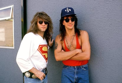 Jon Bon Jovi y Richie Sambora a finales de los ochenta. Los dos lideraron el grupo hasta que la lucha de egos acabó con la salida de Sambora.