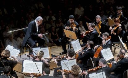 Zubin Mehta durante su concierto al frente de la Filarmónica de Israel, ayer en Madrid.