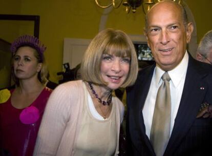 Anna Wintour y Oscar de la Renta, en la inauguración de 'Madrid Fashion Week'.