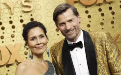 Nikolaj Coster-Waldau acudió a la gala acompañado de su mujer Nukaaka.