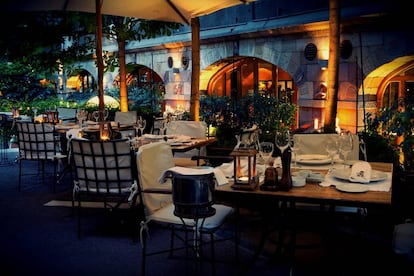 Terraza del restaurante brasileño Rubaiyat, en Madrid.