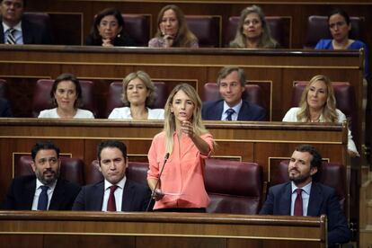 La portavoz popular, Cayetana Álvarez de Toledo, durante su intervención este miércoles.